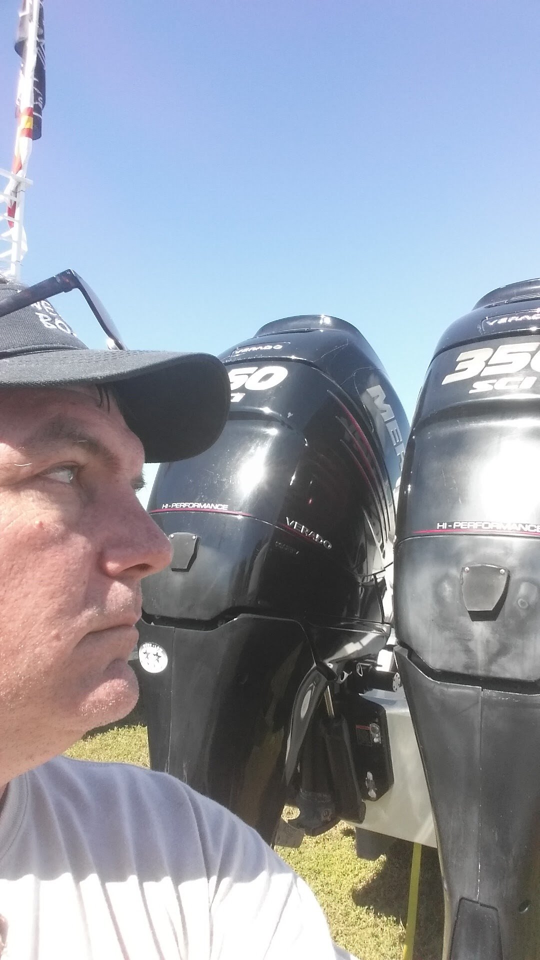 Twin Mercury Verado 350 outboard motors