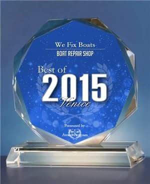 Best of Venice 2015 award — We Fix Boats boat repair shop
